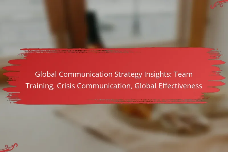 Global Communication Strategy Insights: Team Training, Crisis Communication, Global Effectiveness