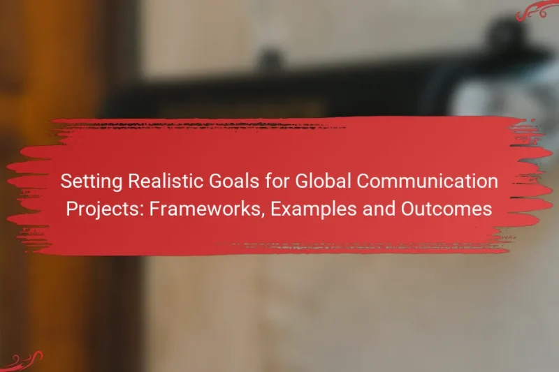 Setting Realistic Goals for Global Communication Projects: Frameworks, Examples and Outcomes