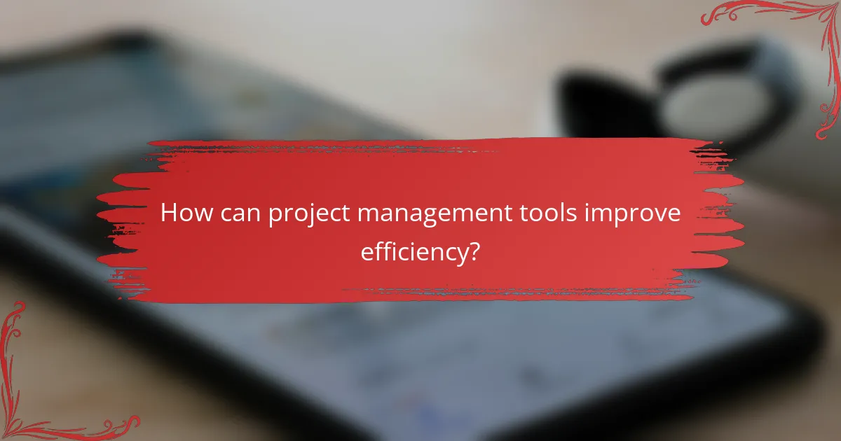 How can project management tools improve efficiency?