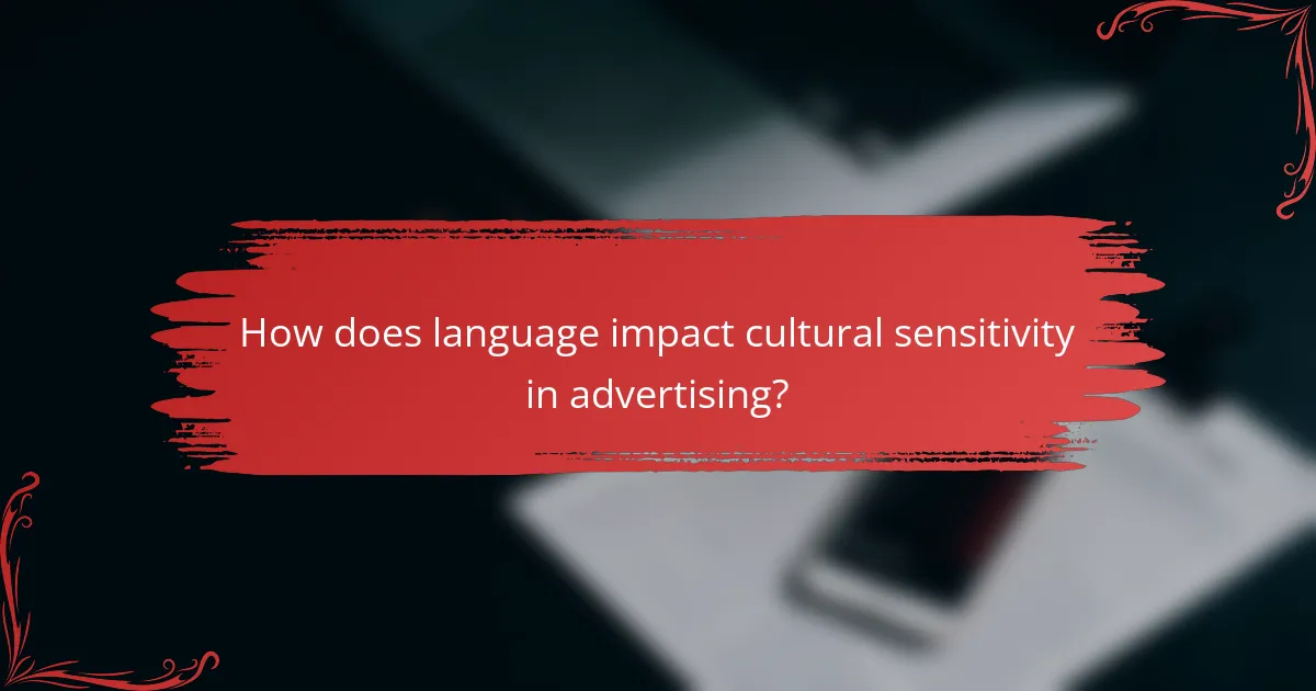 How does language impact cultural sensitivity in advertising?