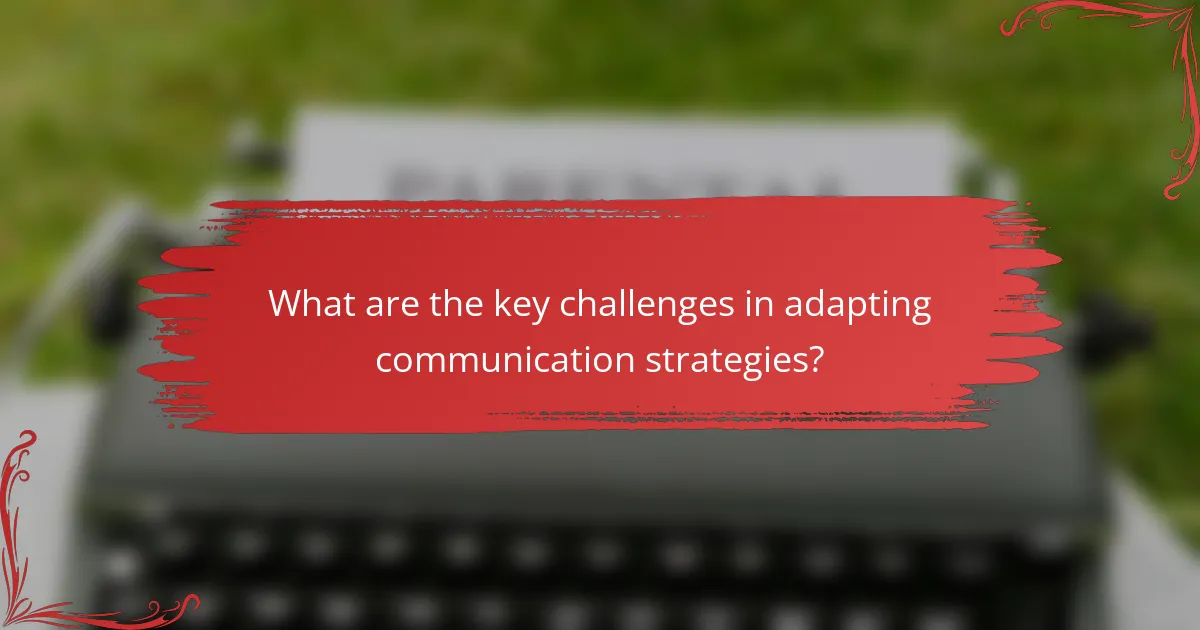 What are the key challenges in adapting communication strategies?