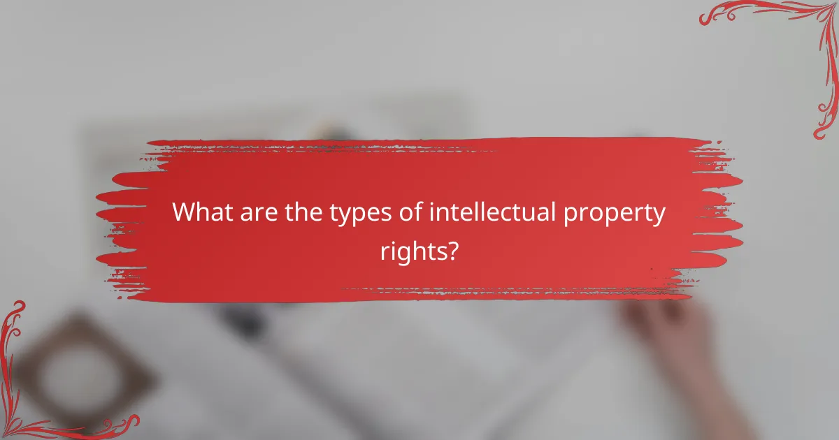What are the types of intellectual property rights?