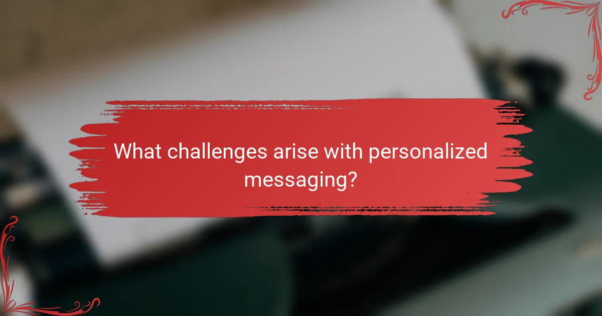 What challenges arise with personalized messaging?